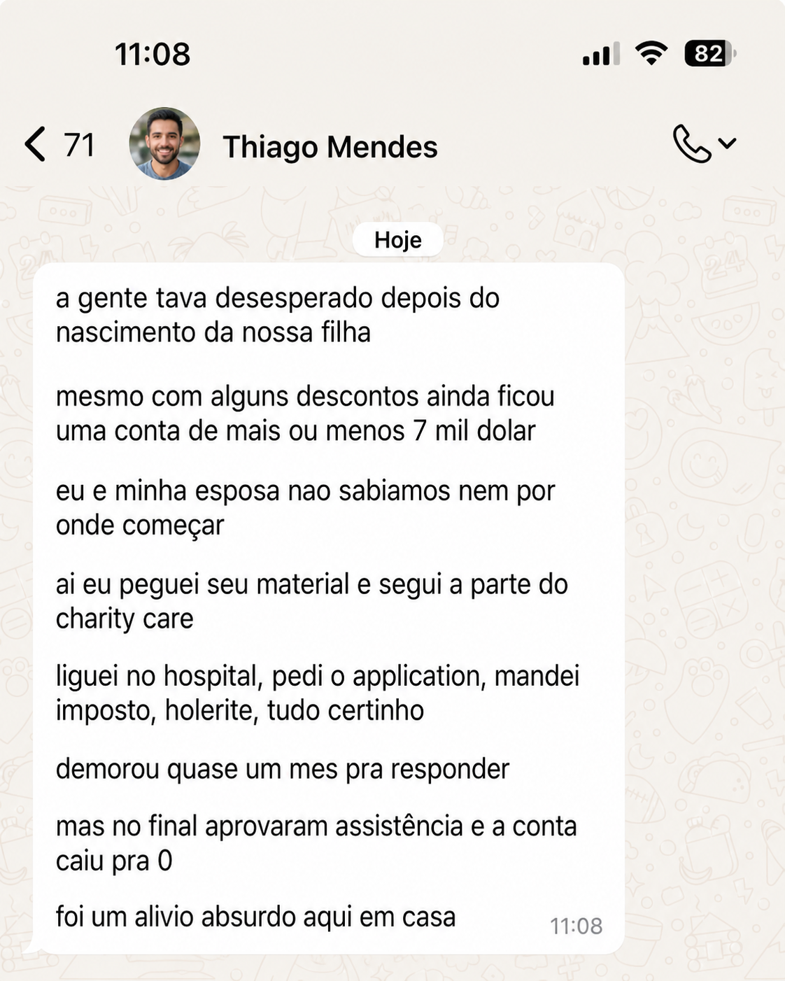 Resultado — Thiago, Parto + Charity Care